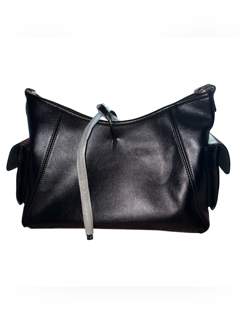 Classic Black Soft Leather Shoulder Bag